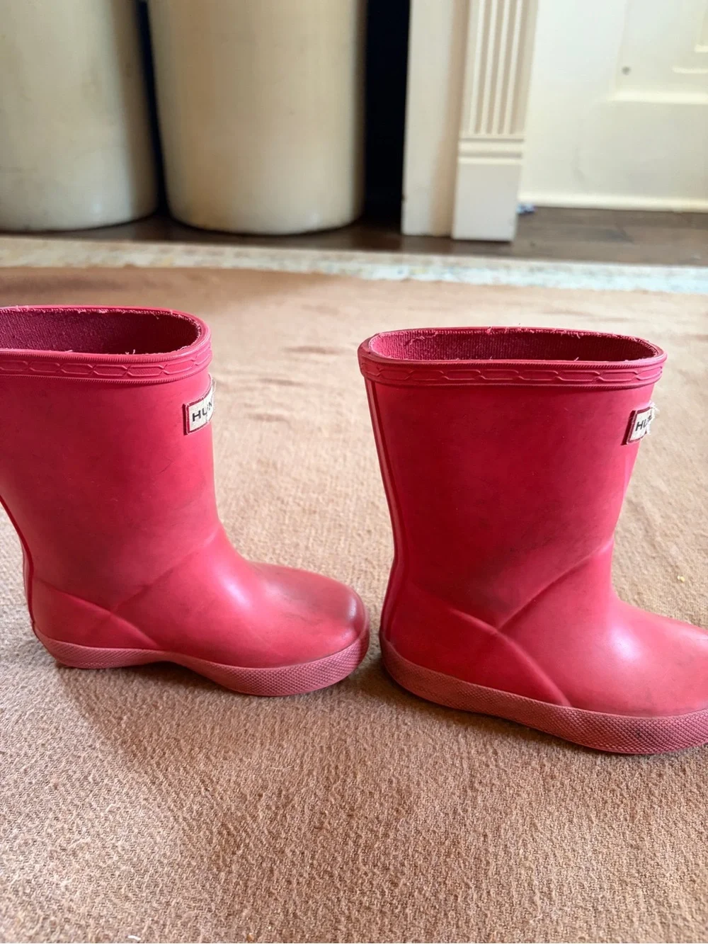 Hunter Kids Red Rubber Rain Boots